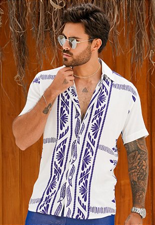 Camisa Viscolinho Estampada