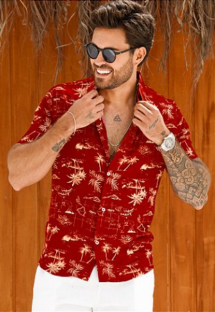 Camisa Viscolinho Estampada