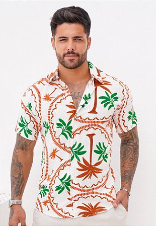 Camisa Viscolinho Estampada