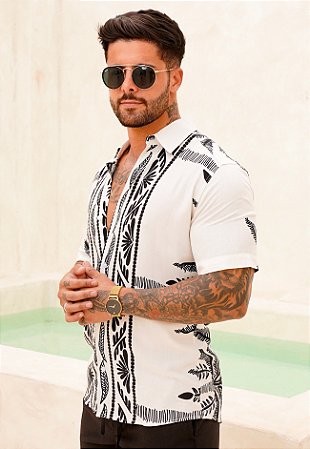 Camisa Viscolinho Estampada