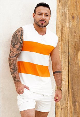 Conjunto Machão Bicolor Branco