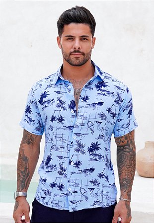 Camisa Viscolinho Estampada