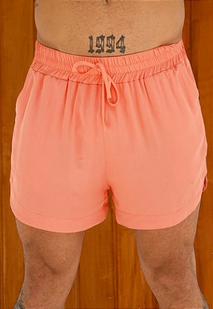 Mini Shorts Viscolinho Salmão