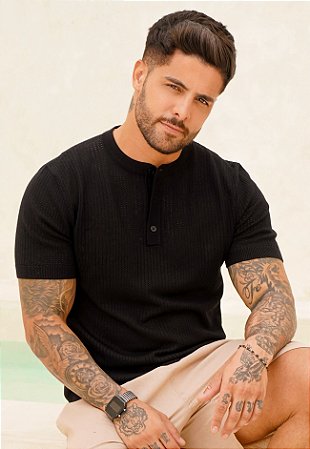 Camiseta Tricot Preta