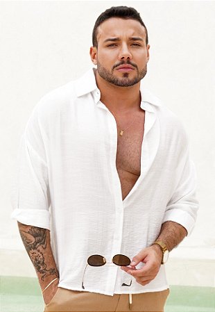 Camisa Oversized Viscolinho Branca