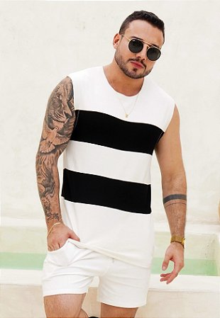 Conjunto Machão Bicolor Branco