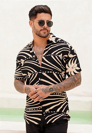 Camisa Viscolinho Estampada