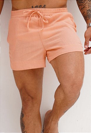 Mini Shorts Linho Salmão