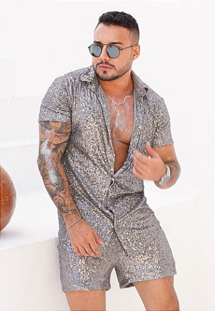 Conjunto Paetê Prata