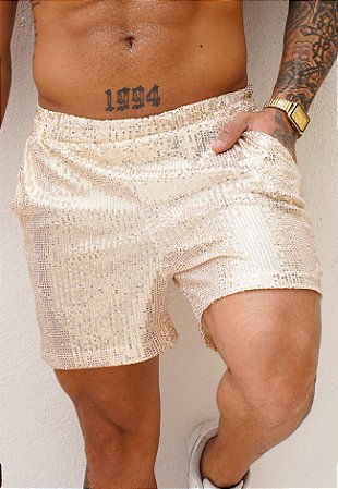 Shorts Paetê Dourado Champagne