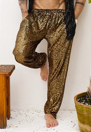 Calça Paetê Dourada Ouro