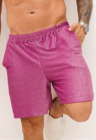 Shorts Lurex Rosa