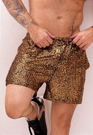 Shorts Paetê Cobre