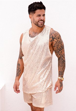 Conjunto Paetê Dourado Champagne