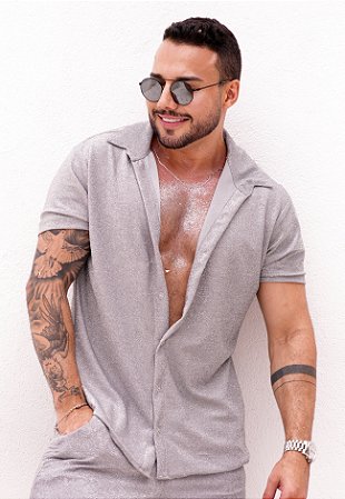 Camisa Lurex Prata