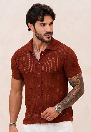 Camisa Tricot Terracota