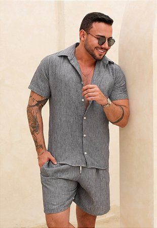Conjunto Linho Cinza Grafite