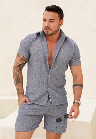 Conjunto Linho Lavagem Jeans