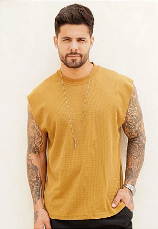 Regata Machão Texturizada Caramelo