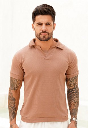 Camiseta Polo Tricot Nude