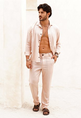 Conjunto Linho Rosa Bebê