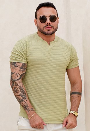 Camiseta Texturizada Verde Menta