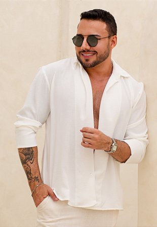 Camisa Capri Manga Longa Branca