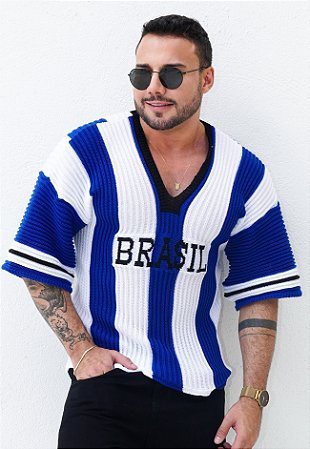 Camiseta Tricot Oversized Brasil