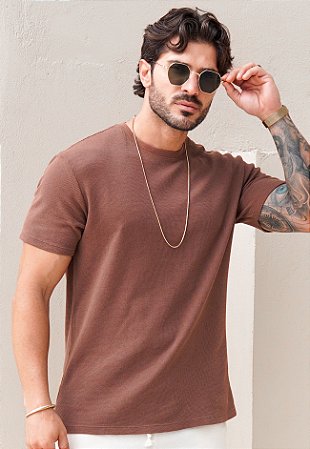 Camiseta Algodão Marrom Chocolate