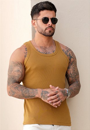 Regata Gringa Algodão Caramelo