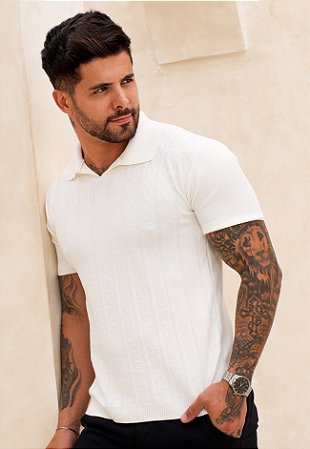 Camiseta Tricot Texturizada Off White
