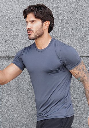Camiseta Dry Fit Cinza Grafite