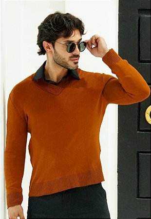 Suéter Gola V Terracota