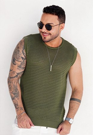 Regata Tricot Verde Musgo