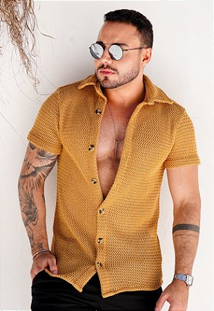 Camisa Crochê Caramelo