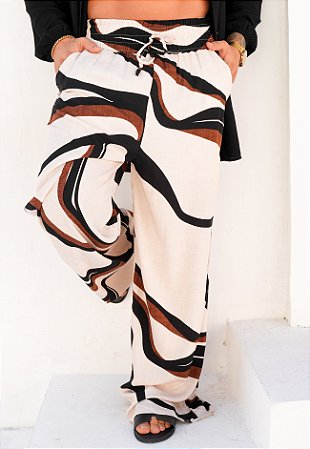 Calça Pantalona Estampada