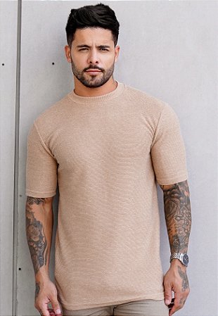 Camiseta Texturizada Bege
