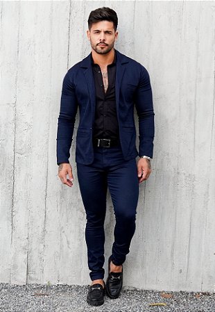 Conjunto Alfaiataria (Blazer + Calça) Azul Marinho