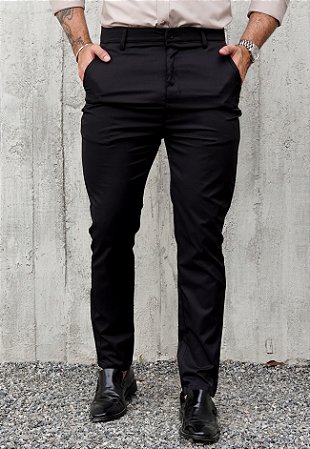 Calça Alfaiataria Poliamida Preta