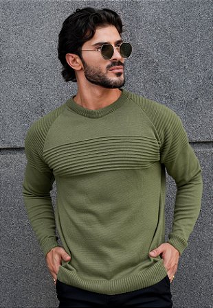 Suéter Tricot Texturizado Verde