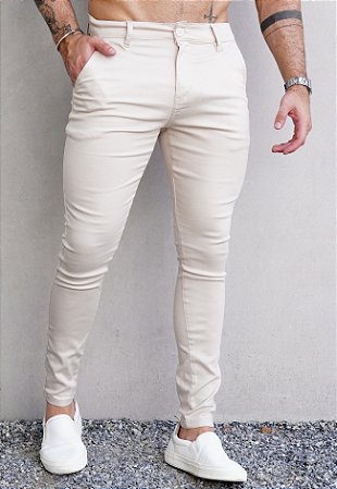 Calça Alfaiataria Sarja Bege