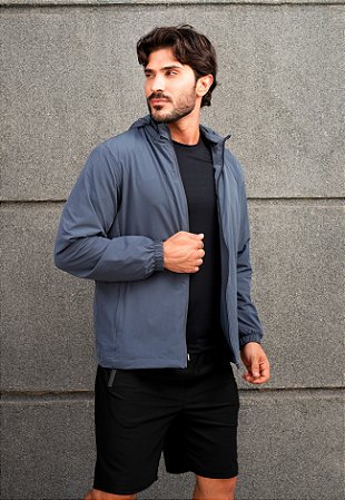 Jaqueta Esportiva Impermeável Cinza Grafite