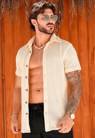 Camisa Crochê Amarelo Manteiga