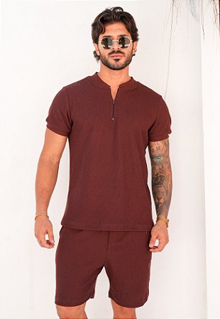 Conjunto Tricot Marrom Café