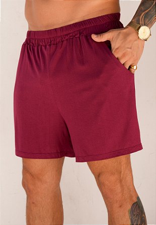 Shorts Viscomalha Vermelho Marsala