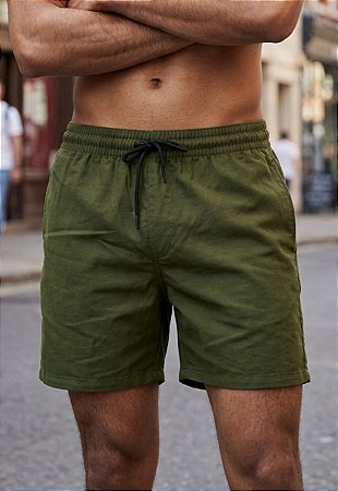 Shorts Linho Verde Militar