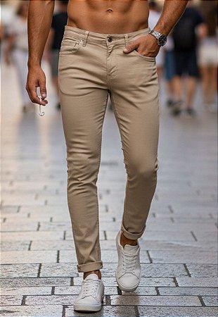 Calça Alfaiataria Sarja Nude