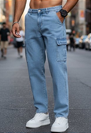 Calça Cargo Jeans Clara