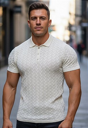Camiseta Tricot Texturizada Off White