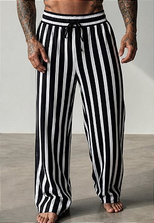 Calça Pantalona Listrada